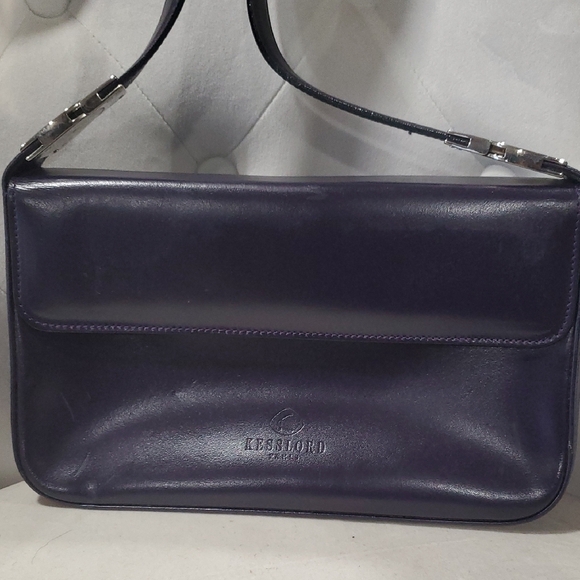 Vintage Kesslord Paris  Elegant Purple  Crescent Shoulder Bag - Picture 3 of 13